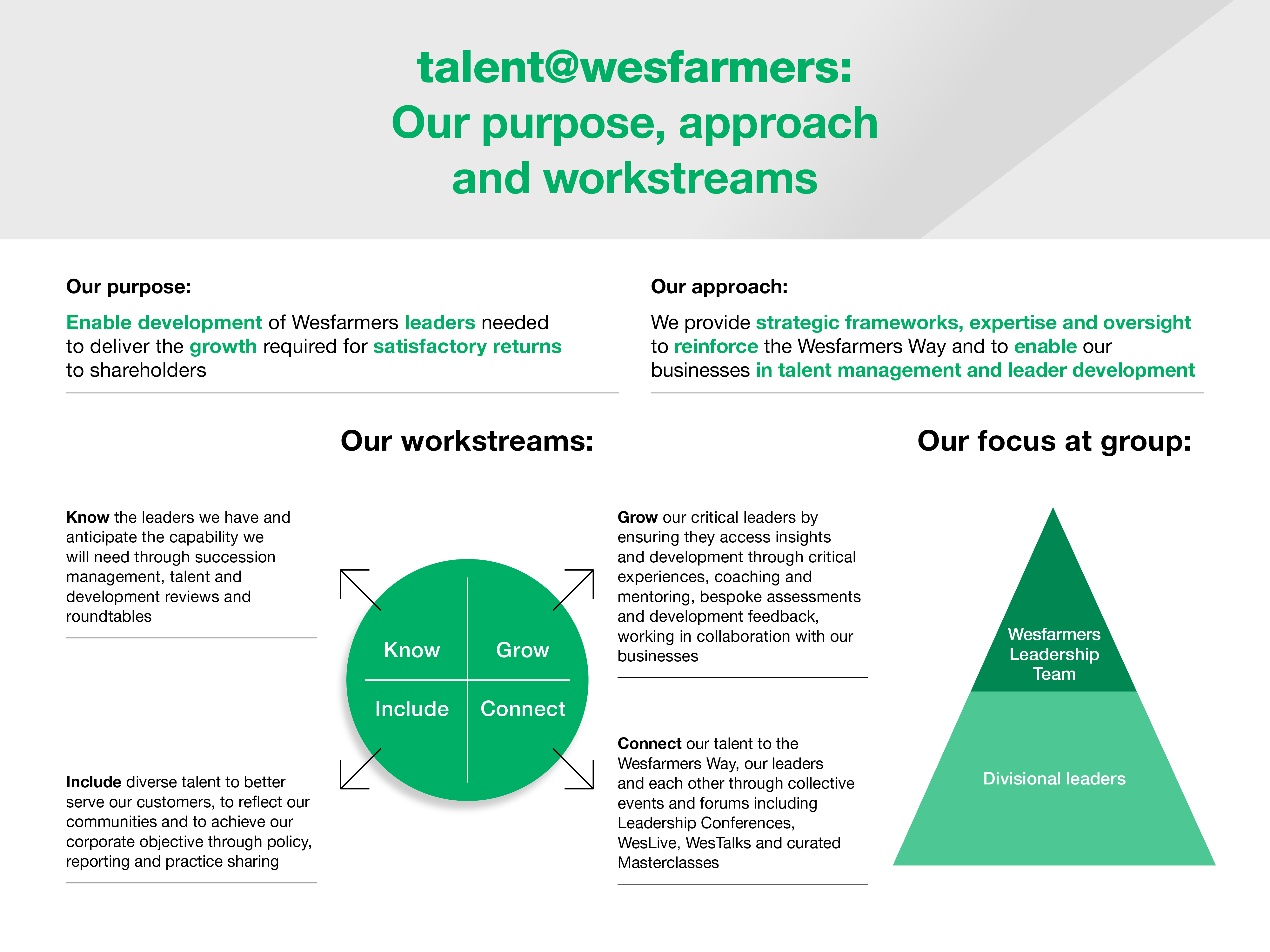 Wesfarmers TALENT DIAGRAM